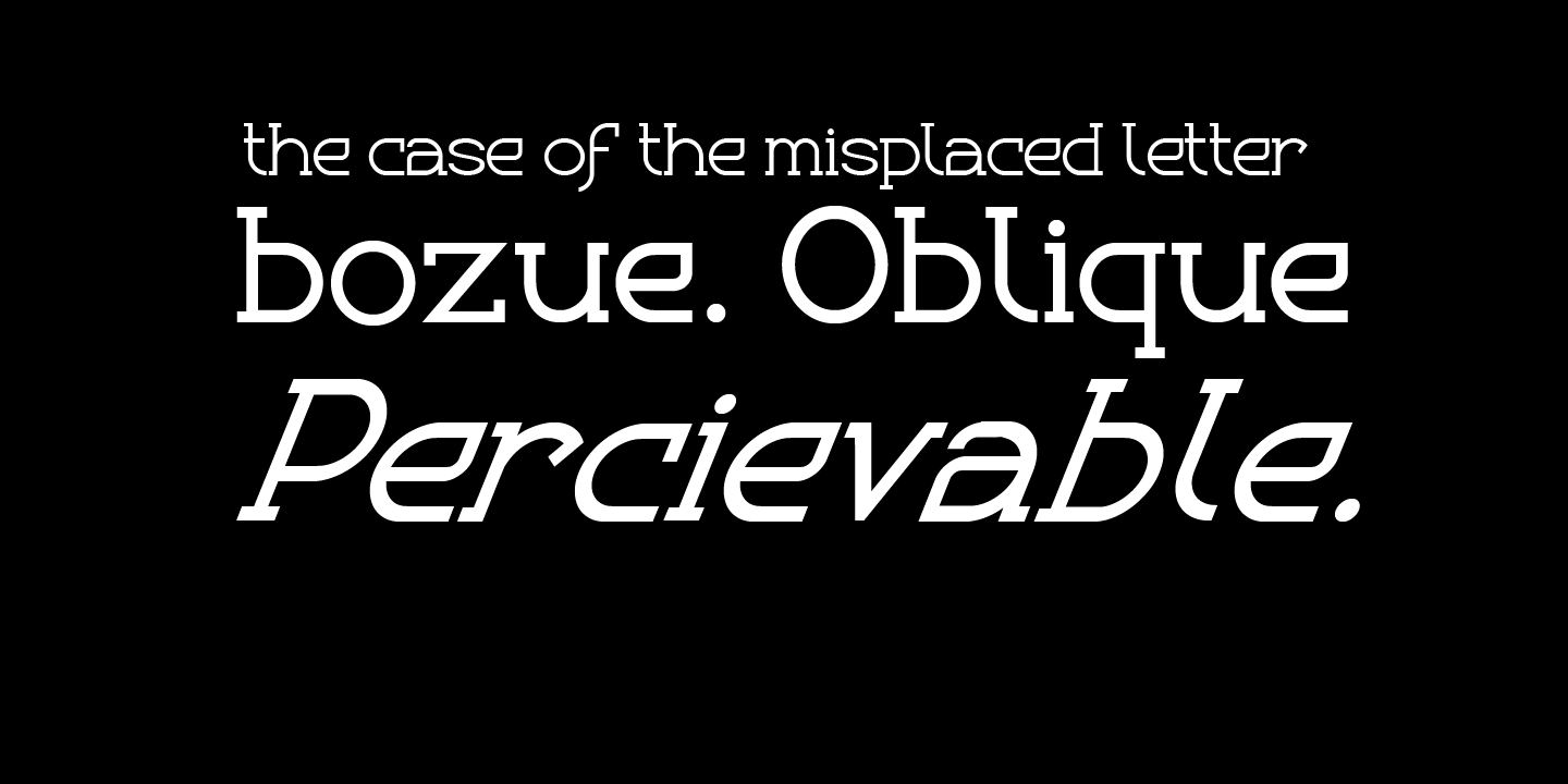 Przykład czcionki Bozue Regular Oblique